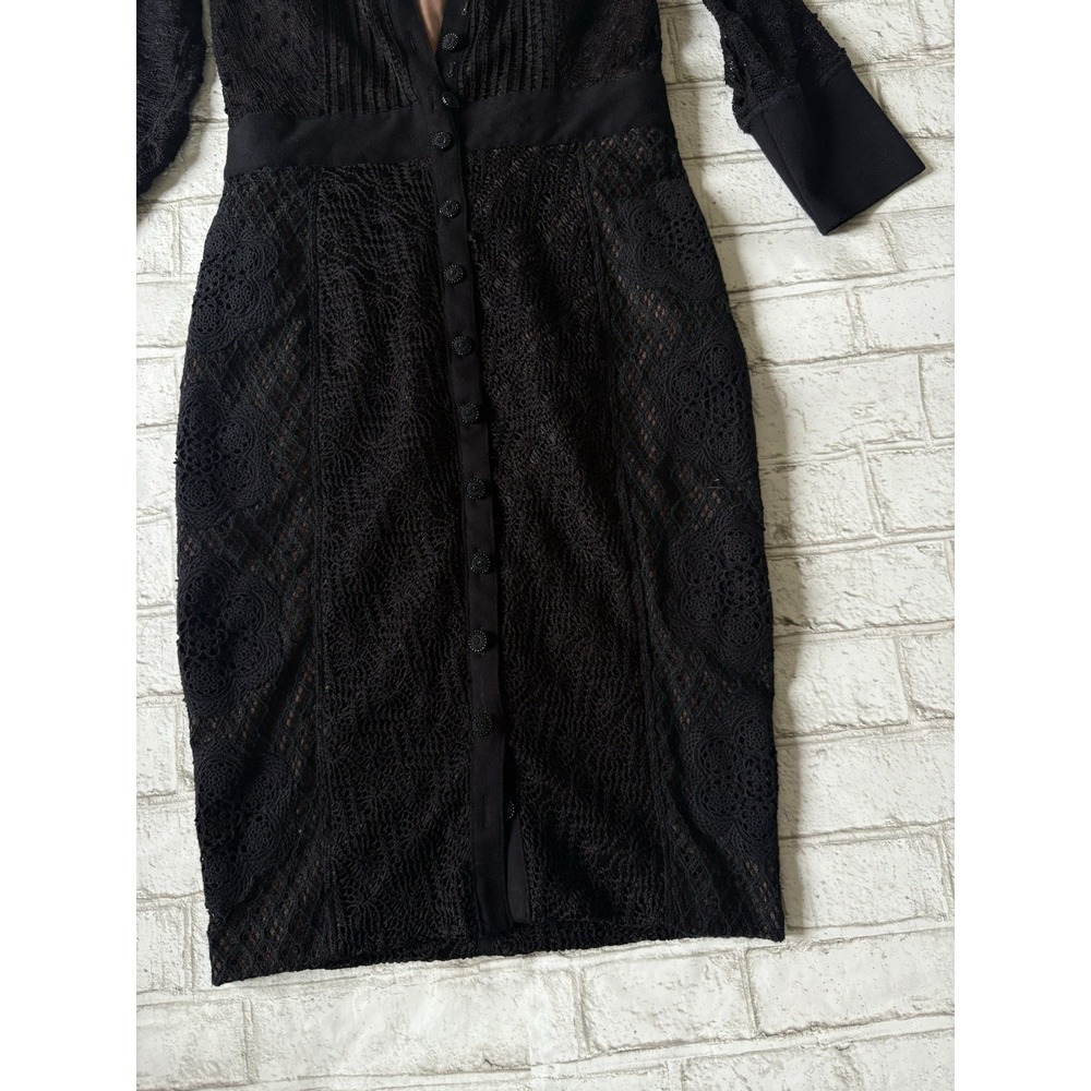 Beguile Byron Lars Anthropologie Mona Knit Dress Long Sleeve Black sz 4 - Picture 6 of 15